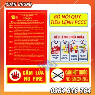 Bộ Nội Quy Tiêu Lệnh PCCC (4 tấm)