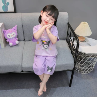 Sét bộ quần lửng cotton cho bé gái gồm 3 mầu in hình cực xinh cực cute siêu hót 2024 đầy đủ sz (14-45kg)( mẫu D6)