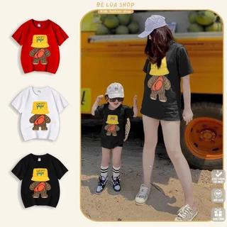 Áo thun gia đình áo mẹ và bé TEDY DRE đáng yêu chất cotton cao cấp đi biển đi du lịch phom unisex