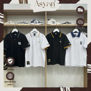 (Auth) Áo Polo New Era x MLB NY Boston Cổ Viền Vàng Trắng Xanh Logo Thêu | 14187362 - 14187362 - 12306850 - Asyon Outlet