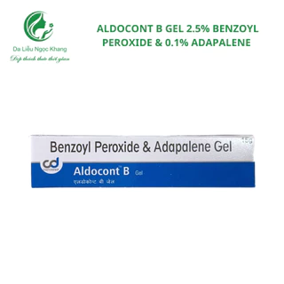 Kem Aldocont B gel (15g) 0.1% adapalene và 2.5% benzoyl peroxide, loại bỏ hết mụn nhanh, chấm mụn