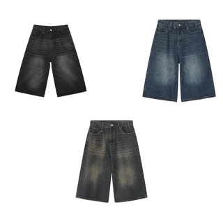 Quần Short Jeans Lửng Ống To Wash, From Unisex