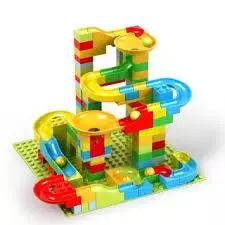Bộ đồ chơi xếp hình mô hình cầu trượt thả bi 170 chi tiết cho bé luyện lắp ráp ghi nhớ tuy duy logic