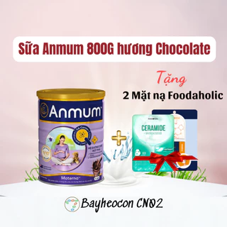 [TẶNG 2 MẶT NẠ] Sữa bột Anmum 800gr vị Socola (hộp thiếc)