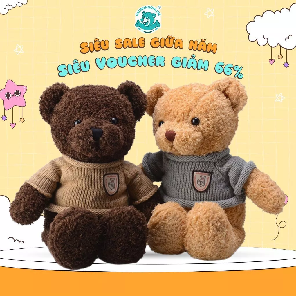 Gấu Bông Teddy Head Tales Nhồi Bông Gòn Cao Cấp, Lông Xoắn Mịn, An Toàn Cho Bé