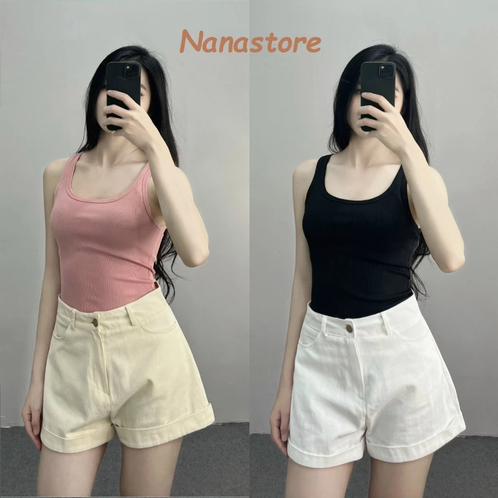 Áo Ba Lỗ Nữ Trơn Viền Bản To Chất Liệu Tăm Hàn Siêu Mát Ôm Body BigSize, Áo Croptop Nữ Bigsize 288T