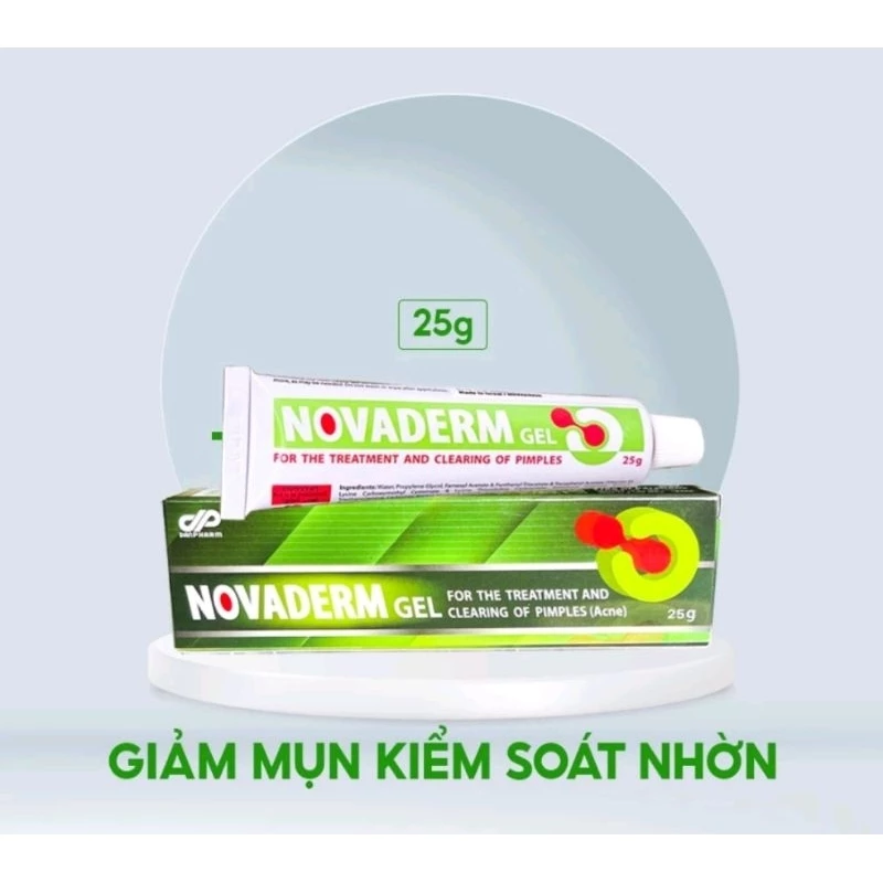 Gel giảm mụn trứng cá, mụn đầu đen, mụn ẩn Novaderm nhập khẩu từ Israel tuýp 25g