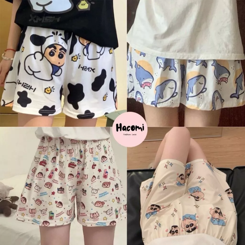 Quần đùi hoạt hình dễ thương quần short unisex dành cho nam nữ siêu hotren