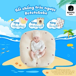 Gối chống trào ngược dành cho bé 0-12 tháng tuổi Rototo Bebe ruột chữ C chất liệu vỏ gối Cotton Lụa - ALADDINVINA