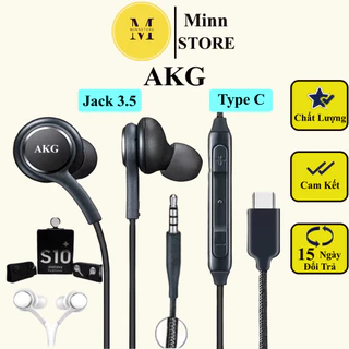 Tai nghe nhét tai AKG ss Jack 3.5 và Type C cho S8 S9 S10 S20 S21 S22 Note 8 Note 9 Note 10 Note 20 bảo hành MinnSTORE