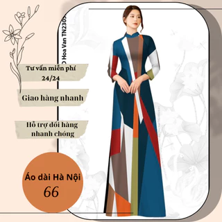 Áo dài lụa in họa tiết đa sắc - Áo Dài Hà Nội 66