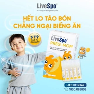 Men vi sinh Bào tử lợi khuẩn LiveSpo Pregmom cho bé Táo bón, Biếng ăn, Rối loạn tiêu hóa (20 ống)