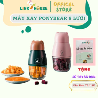 Máy Xay Ăn Dặm Đa Năng 1 Cối Ponybear 8 Lưỡi Dao Cầm Tay Xay Sinh Tố, Thịt Cá, Tỏi Ớt Cho Bé Ăn Dặm