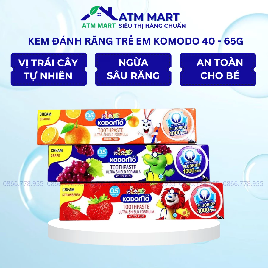 Kem Đánh Răng Trẻ Em Kodomo Thái Lan Tuýp 60G/40G - ATM Mart Siêu Thị Hàng Chuẩn