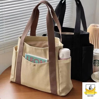 TÚI TOTE ĐEO VAI CANVAS FORM TO NHIỀU NGĂN TIỆN DỤNG THỜI TRANG HÀN QUỐC