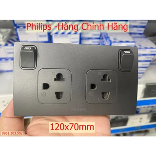 [Chính Hãng](Xả Kho) Ổ cắm điện âm tường Philips 2 ổ cắm 3 chấu đa năng, 2 công tắc ngắt điện 16A