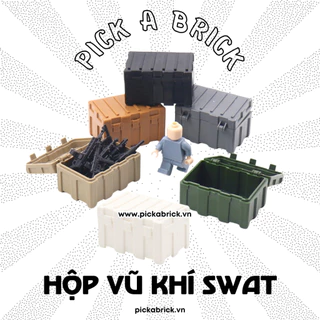 Hộp đựng vũ khí SWAT - Đồ chơi lắp ráp xếp hình PAB lính MOC hộp swat hòm chứa đồ quân sự Phụ kiện SWAT Army