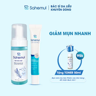 [COMBO HỖ TRỢ GIẢM MỤN NHANH SAHEMUL] Kem Chấm Mụn Viêm 20gr & Bọt Rửa Mặt Sạch Sâu, Ngừa Mụn 150ml