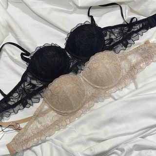 Áo Lót Ren Nữ Áo Lót Nữ Áo Bra Nâng Ngực Áo Ngực Cúp Ngang Ren Hoa Cao Cấp Avalingerie AL0053