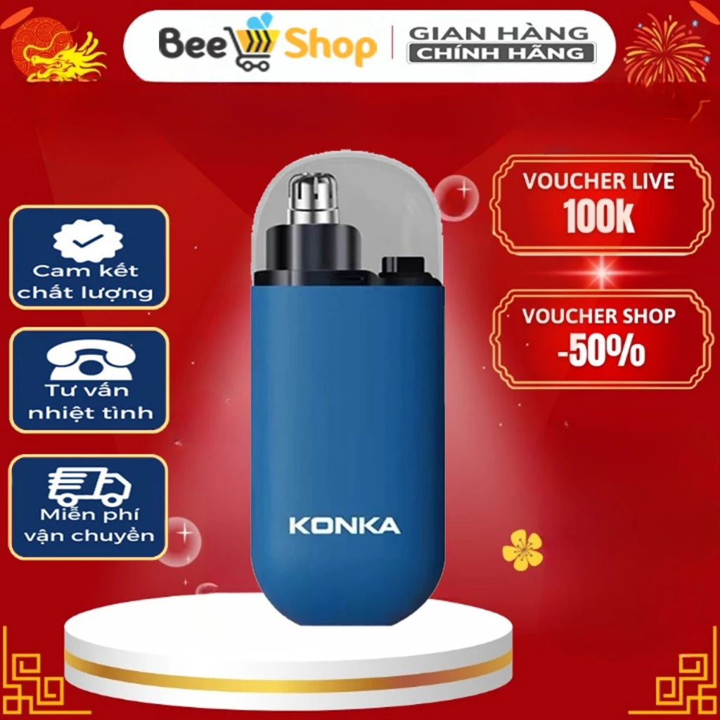 Máy cắt tỉa lông mũi điện mini KONKA, chống nước IPX7, hàng chính hãng