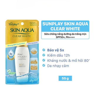 Sữa chống nắng dưỡng da trắng mịn Sunplay Skin Aqua Clear White SPF50+ PA++++ 55g