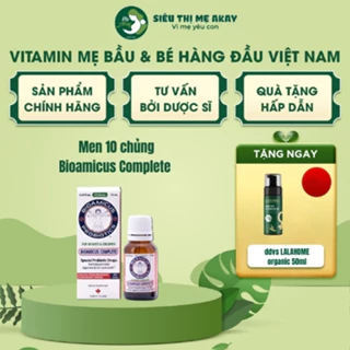 Men vi sinh 10 chủng BioAmicus Complete [tặng 1 muối tắm Duckie], hỗ trợ sức khỏe hệ tiêu hóa. Lọ 10ml - MẸ AKAY