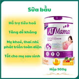 Sữa bầu AT Mama hộp 900g giúp bổ sung dưỡng chất cho mẹ bầu, mẹ sau sinh thiếu sữa