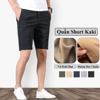 Quần Short Kaki Nam Vải Mềm Sau Khi Giặt Đường May Chuẩn, Quần Đùi Sooc Kaki Nam Vicenzo Dáng Đứng Cao Cấp