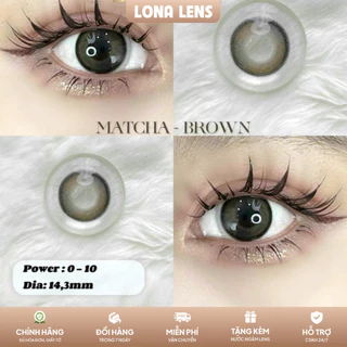 [Tặng Ngâm lens AquaB5] kính áp tròng MATCHA BROWN nâu ánh xanh siêu đẹp(giá 1 đôi)