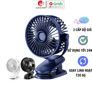 Quạt Sạc Mini Để Bàn GF10 HA1KYMI Đa Năng,Kẹp Xoay 720 Độ Chạy Cực Êm Sử Dụng 6 Giờ Liên Tiếp.