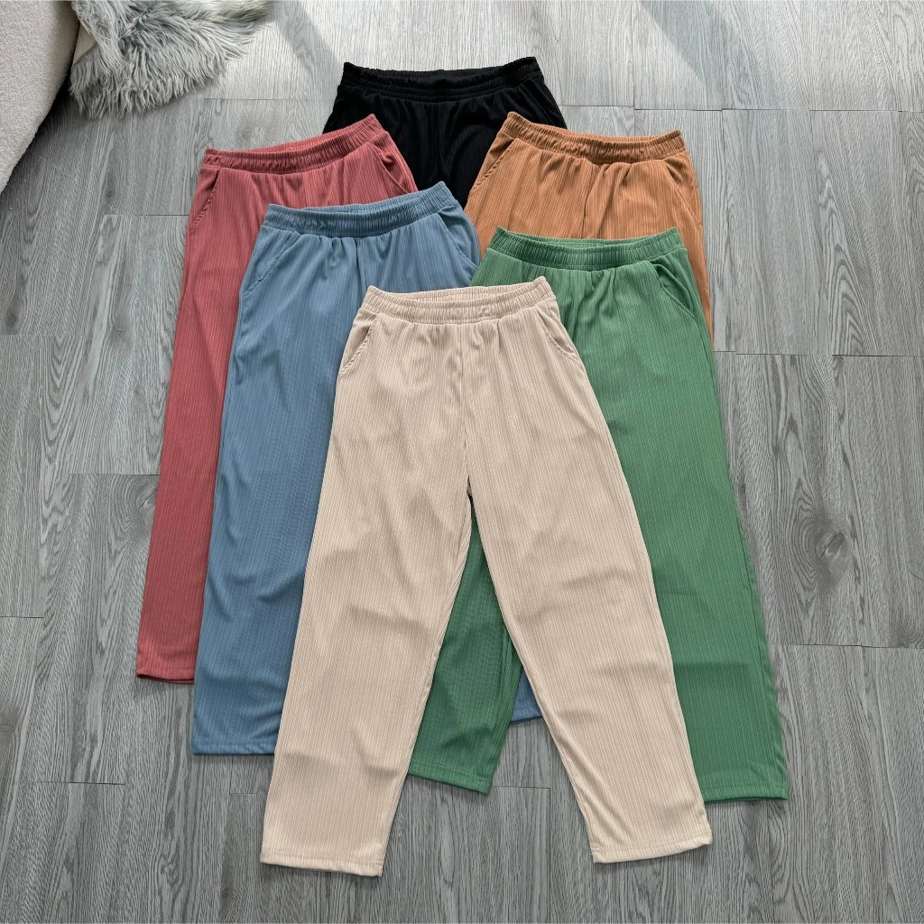 Quần baggy bigsize nữ eo chun co giãn thoải mái có túi 2 bên chất vải thun gân mềm nhẹ nhiều màu sắc lựa chọn Q18
