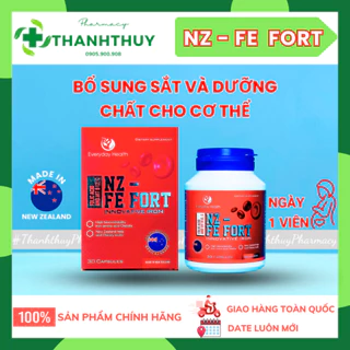 Sắt Cho Bà Bầu NZ-FE FORT, Dùng Cho Mẹ Bầu Và Sau Sinh Dễ Hấp Thu, Không Gây Táo Bón, Hộp 30 Viên