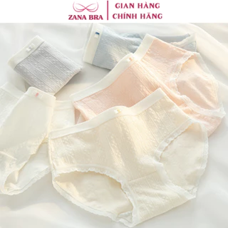 Quần lót nữ cao cấp đính nơ dễ thương - Quần lót cotton cạp vừa, đáy may ZANABRA L186