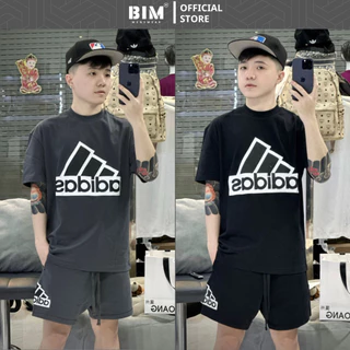 Bộ Quần Áo Nam BIM MENSWEAR In Logo Basic Giữa Ngực Siêu Nét - Bộ Quần Áo Nam Nữ A Đát In Nổi Cao Cấp