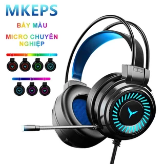 MKEPS Tai Nghe ChơI Game Có DâY, TíCh HợP Mic, đèN Rgb, Phù HợP Cho MáY TíNh Và đIệN ThoạI