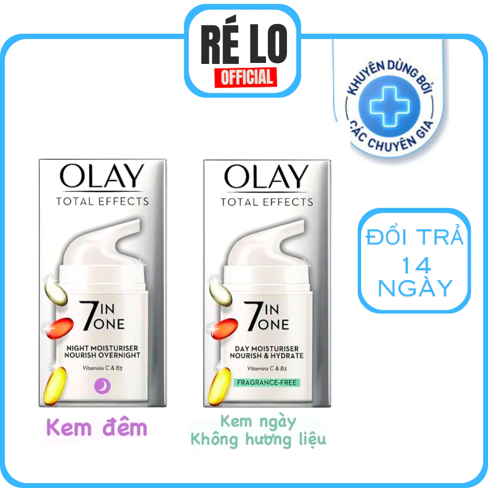 Kem Dưỡng Olay Total Effects 7 In 1 Ngày và Đêm Dưỡng Da, Tái Tạo Và Làm Đẹp Da Một Cách Tối Ưu, Chống Lão Hóa