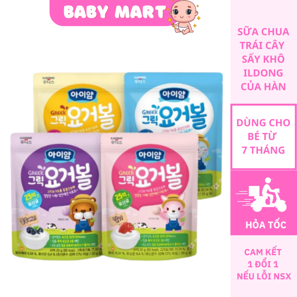 Sữa chua sấy khô cho bé ăn dặm từ 7 tháng Ildong của Hàn Quốc, Baby Mart