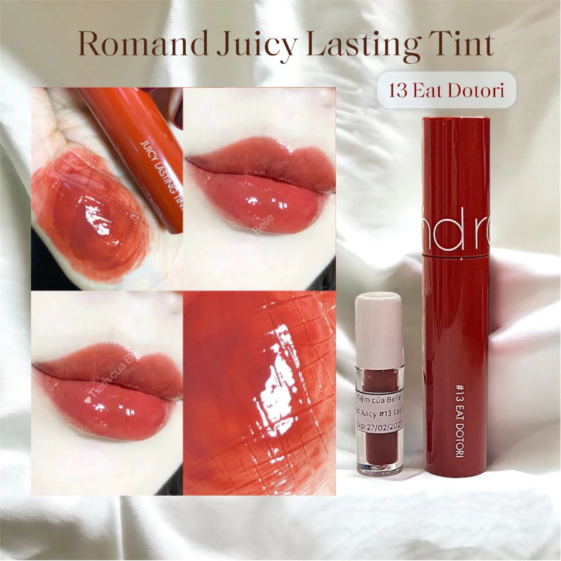 [SON CHIẾT][13 EAT DOTORI] Son Tint Bóng, Siêu Lì, Căng Mọng Hàn Quốc Romand Juicy Lasting Tint