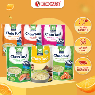 Cháo Tươi Ăn Dặm Cho Bé Sài Gòn Food Baby Đủ Vị Bổ Sung DHA Phát Triển Trí Não Thị Giác Cho Bé Trên 10 Tháng - Bibo Mart