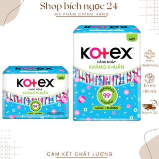 (Có che tên) Băng Vệ Sinh Kotex hàng ngày kháng khuẩn gói 20 miếng (dài 15cm)