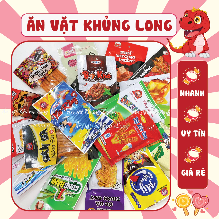 Combo 20 gói snack đồ ăn vặt cổng trường (ngẫu nhiên các gói khác nhau)