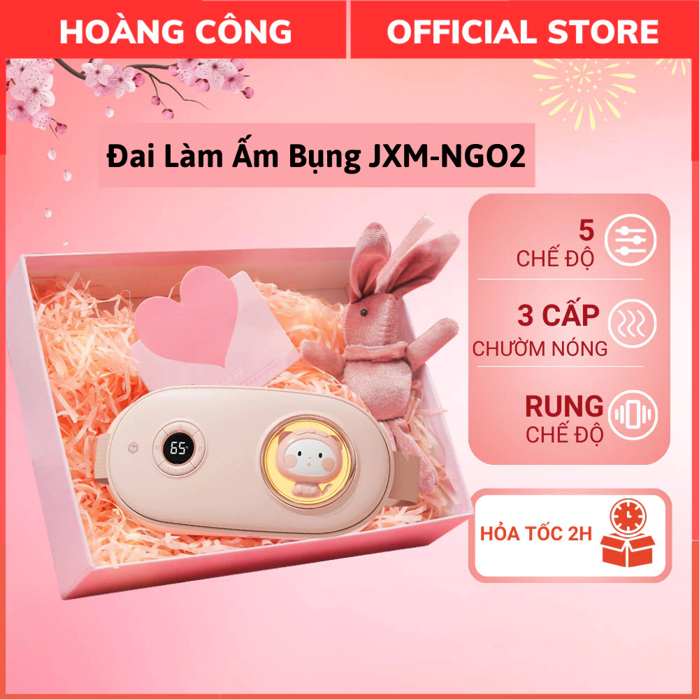 Máy massage chườm ấm bụng JXM-NGO2, Có hộp quà tặng, Giảm đau bụng kinh đến kì, chườm nóng, hỗ trợ chăm sóc sức khỏe