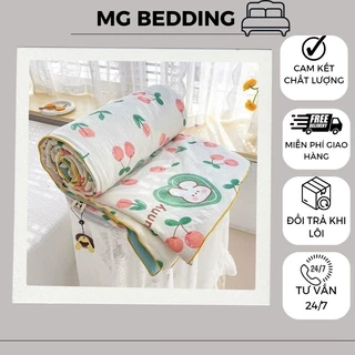 Chăn hè đũi Cotton trần bông mềm mịn thoáng mát phong cách Hàn Quốc kích thước 2m x 2m3