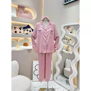 Bộ Pijama Monybear - Lụa Ngọc Trai - Hai Túi Trái Tim Kèm Bịt Mắt - Nhiều Màu