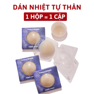 Miếng Dán Ngực Silicol Nhiệt Tự Thân  Tàng Hình Siêu Dính Không Rơi Dùng Nhiều Lần- Hộp Tím