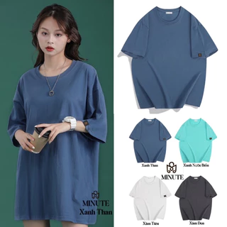 Áo thun phông trơn MINUTE 100% cotton tay lỡ form rộng oversize nam nữ Unisex