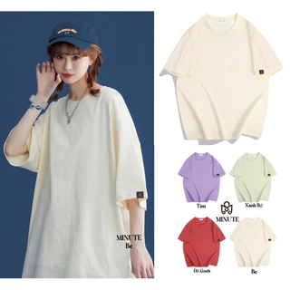 Áo thun phông trơn MINUTE 100% cotton tay lỡ form rộng oversize nam nữ Unisex