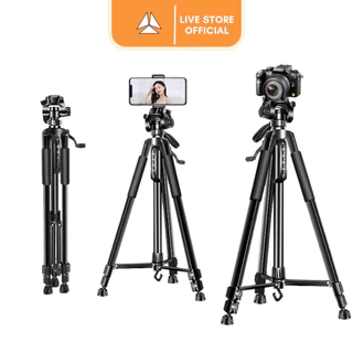 Tripod điện thoại máy ảnh, Chân máy ảnh quay video livestream chuyên nghiệp Livepro khung hợp kim cao cấp