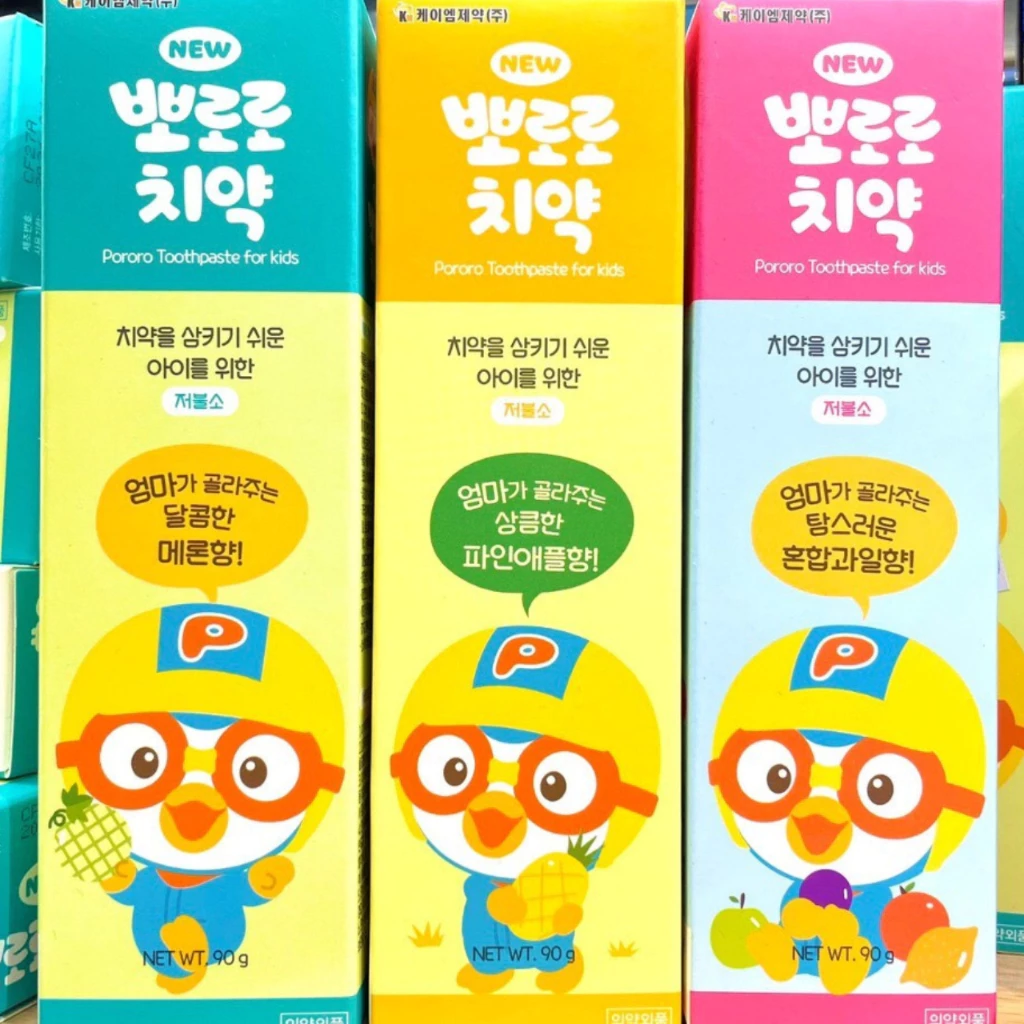 Kem đánh răng Pororo Hàn Quốc an toàn bé nuốt được dùng cho bé từ 2 tuổi trở lên