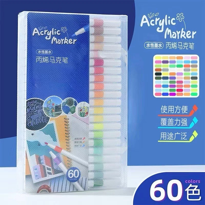 Bút màu acrylic marker 60 màu vẽ sơn chống nước bộ cọ vẽ trên mọi chất liệu bề mặt(HD96)